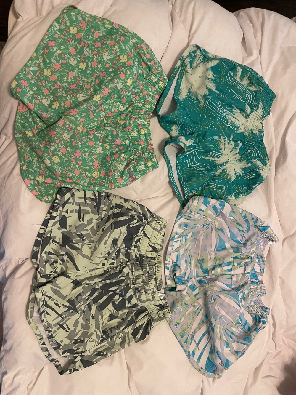 Girls' Green Floral and Tropical Print Shorts Pack